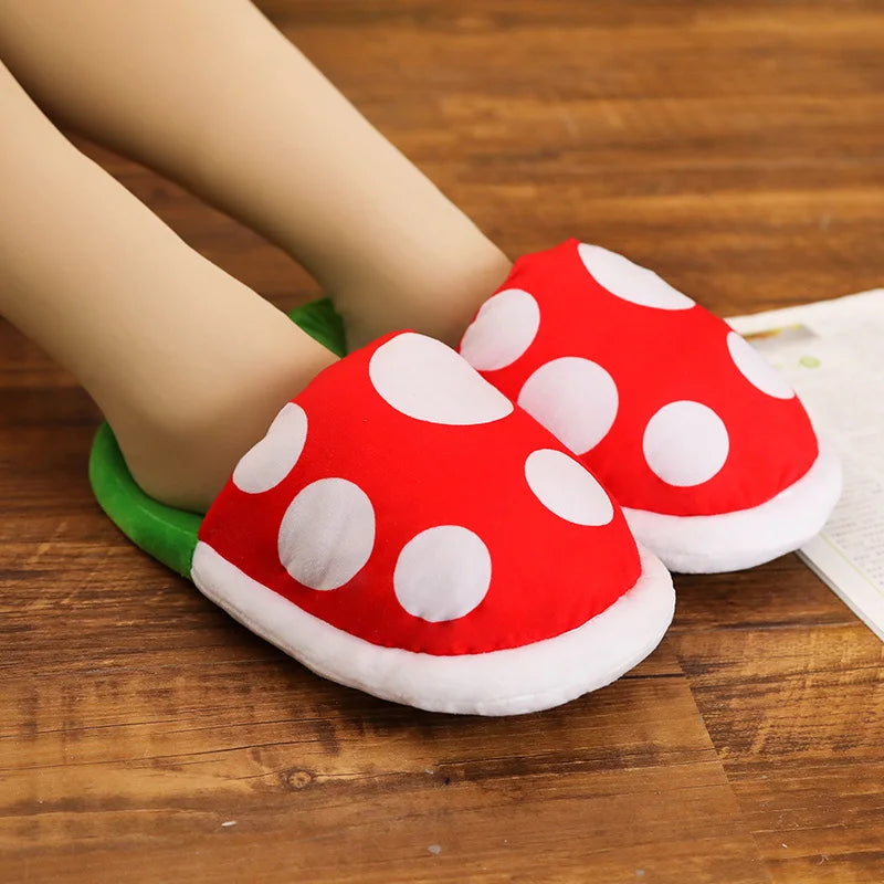 Zapatillas de decoración en forma de seta