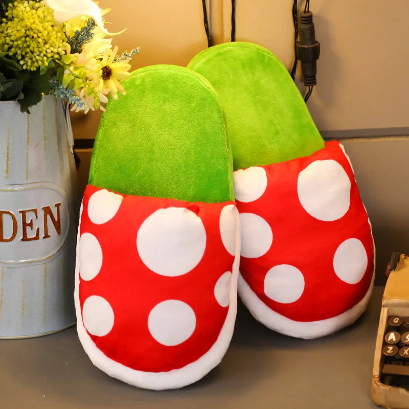 Zapatillas de decoración en forma de seta